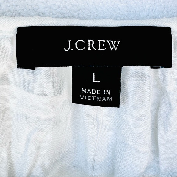 J.Crew White Eyelet Cropped Blouse Drawstring Hem L NWT - Picture 9 of 10